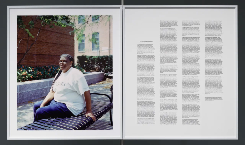 LaToya Ruby Frazier, More Than Conquerors: A Monument for Community Health Workers of Baltimore, Maryland 2021-2022. Installation view, Baltimore Museum of Art, 2024. Photo: Mitro Hood.